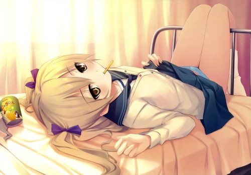 p890594_1girl-absurdres-blonde_hair-blue_panties-bow-bow_panties-cardigan-coffee-kizoku-cure_girl-flat_chest-9cf69.jpg