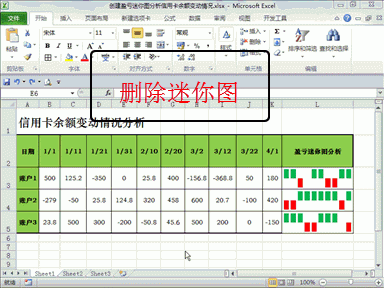 [052]如何删除迷你图？