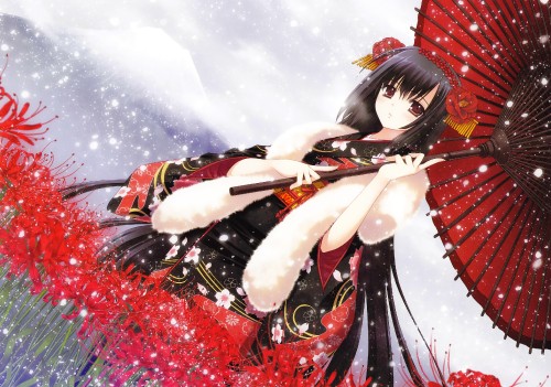 Konachan.com---131109-black_hair-blush-brown_eyes-flowers-japanese_clothes-kimono-long_hair-nishimata_aoi-original-scarf-snow-umbrella57e07b508cf249ea.jpg