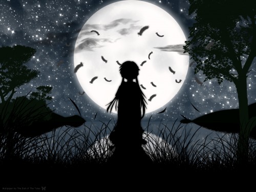 夜i akari moon silhouette sky