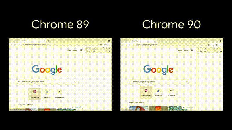 Chrome 90中DevTools堆栈提速效果对比