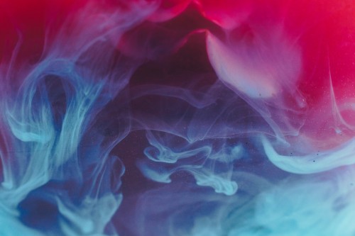 blue, red, and black smoke digital wallpaper